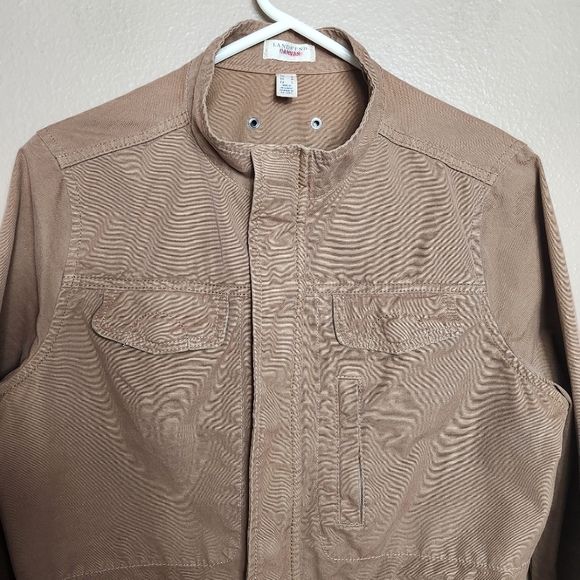 Lands End Canvas womens Brown 100% Cotton Short Uitility Jacket |M| - Picture 2 of 10